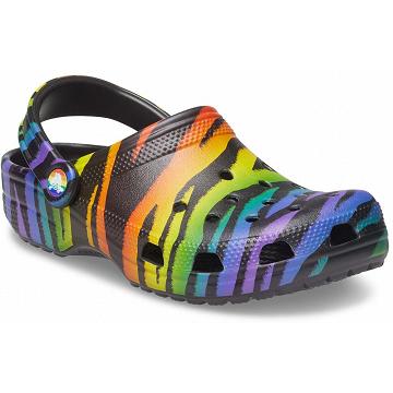 Crocs Classic Seasonal Print Boys' Clogs Black / Multi | Australia 1371LISH